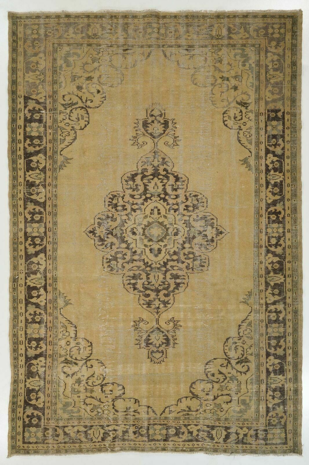 7x10.3 Ft One Of Kind Vintage Anatolian Oushak Rug