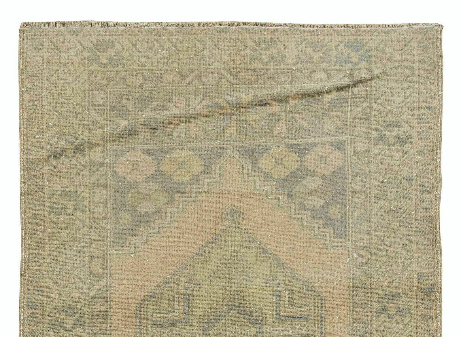 3.9x5.7 Ft Mid Century Geometric Medallion Design Handmade Anatolian Accent Rug photo Textiles