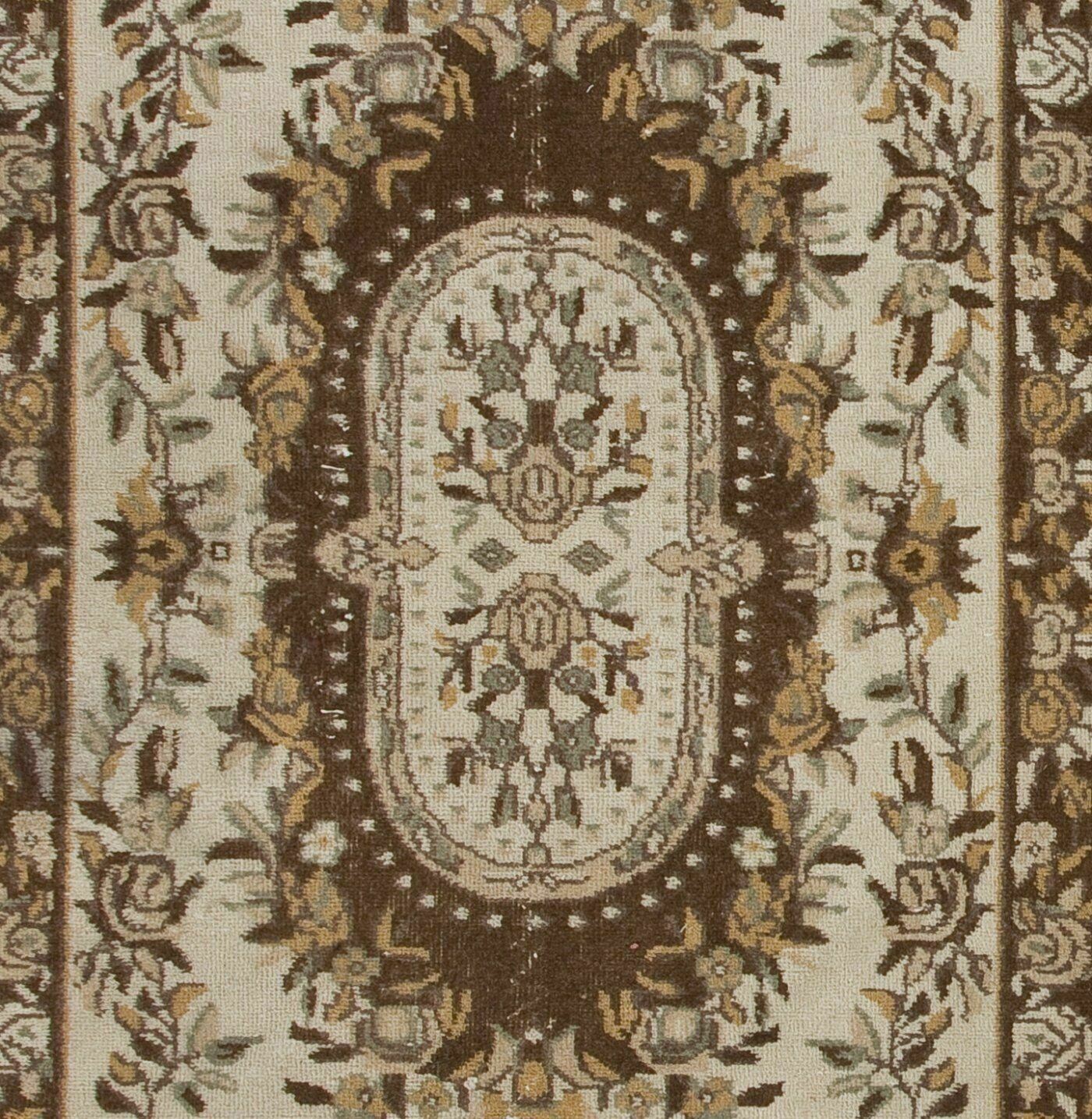 4x7 Ft Handmade Floral Design Anatolian Rug In Beige, Brown And Rust Colors photo Textiles