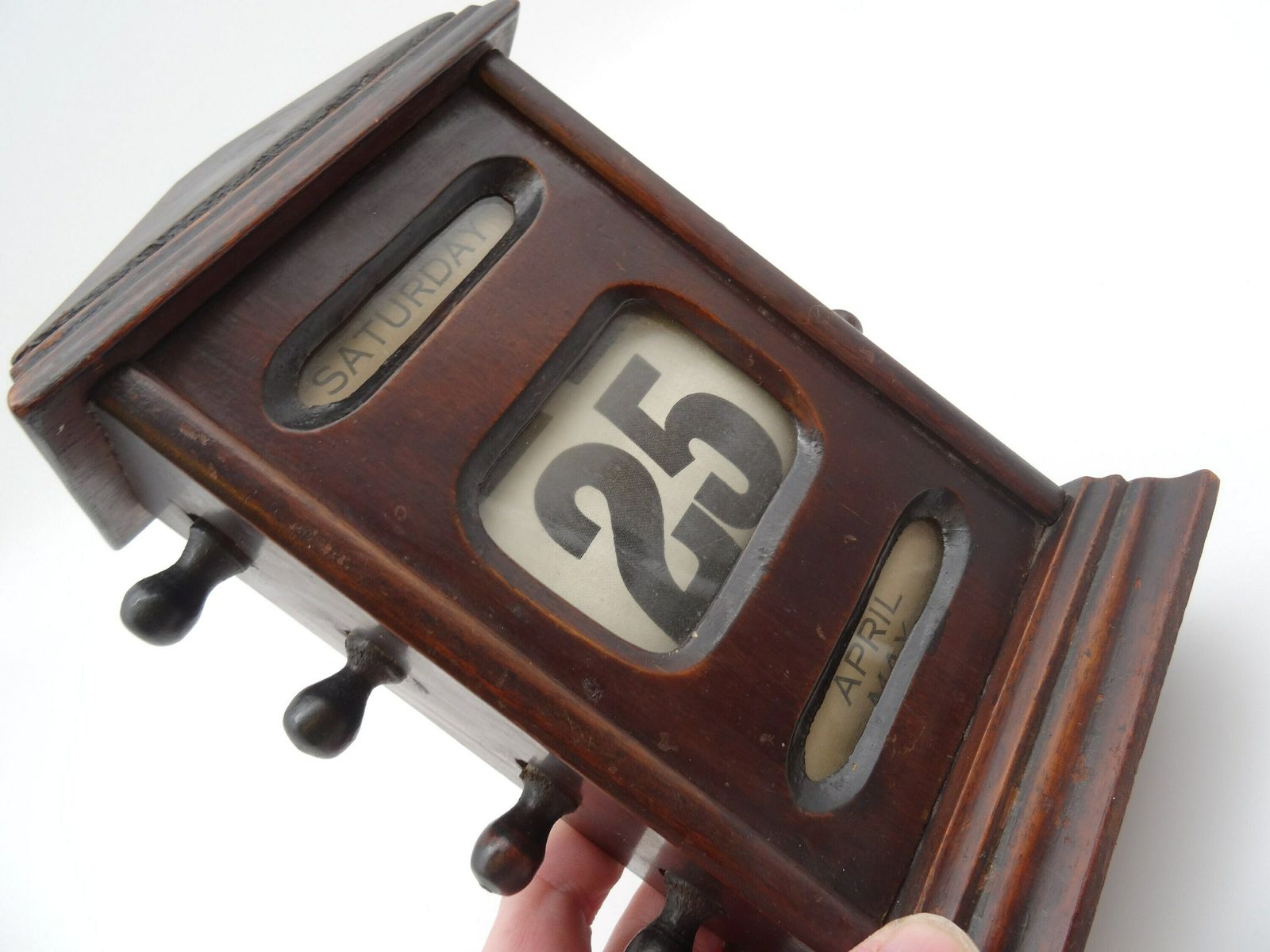 Rare Antique Wooden Perpetual Desk Calendar Great Britain 1890 photo Home Decor