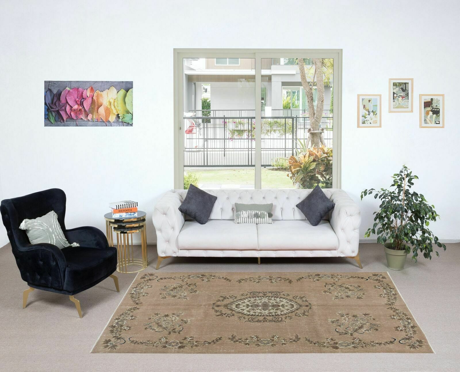 5.5x9 Ft Aubusson French Rug, Handmade Turkish Carpet For Country Homes & Rustic photo furniture