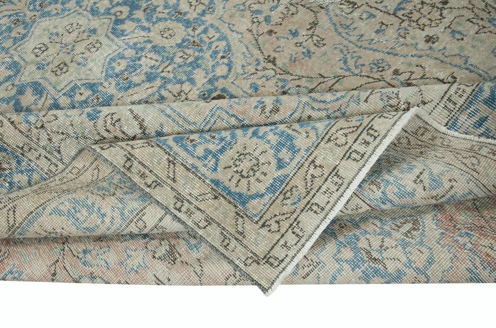7x10.5 Ft Unique Anatolian Rug, Ca 1950, Handmade Wool Carpet In Muted Colors photo for sale