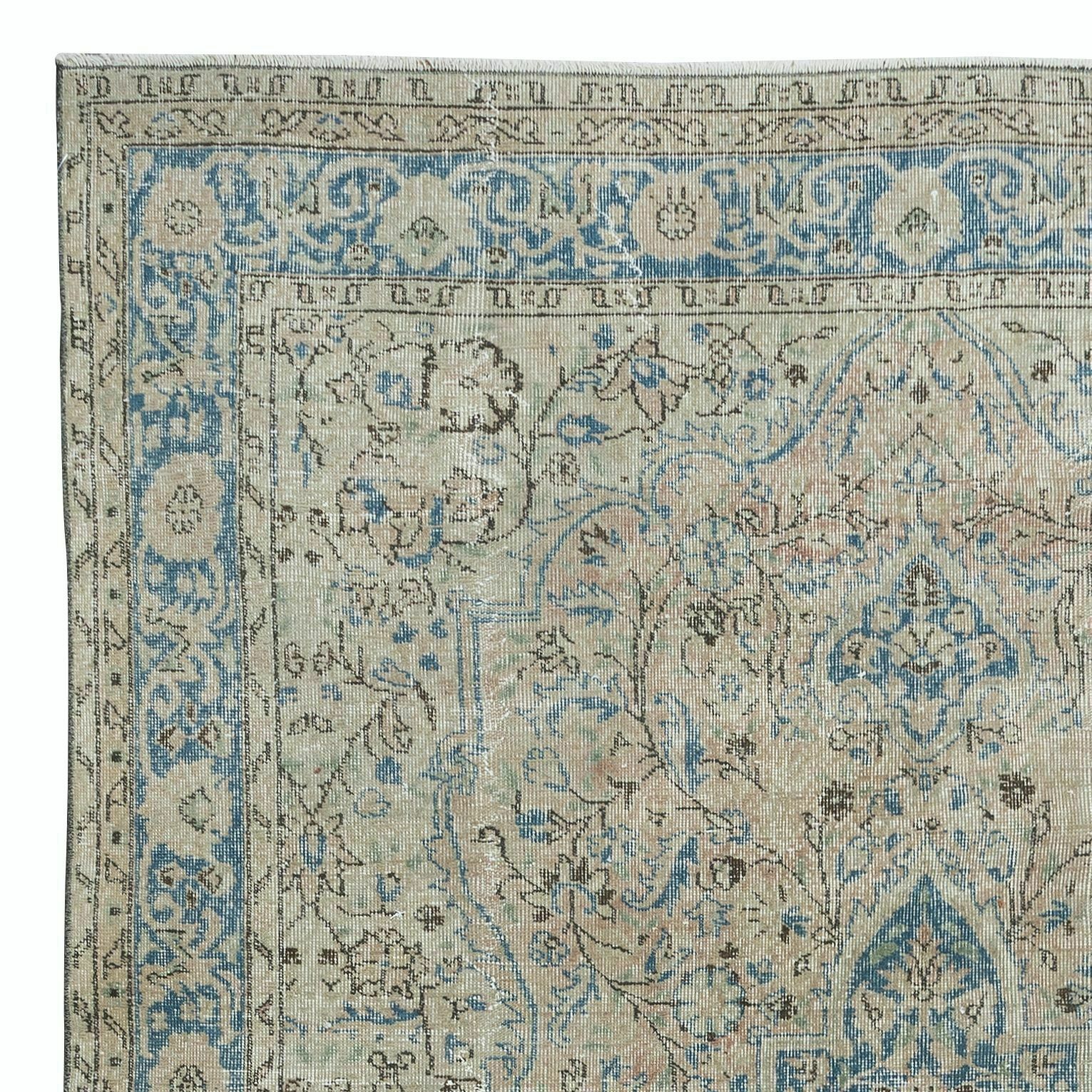 7x10.5 Ft Unique Anatolian Rug, Ca 1950, Handmade Wool Carpet In Muted Colors photo Textiles