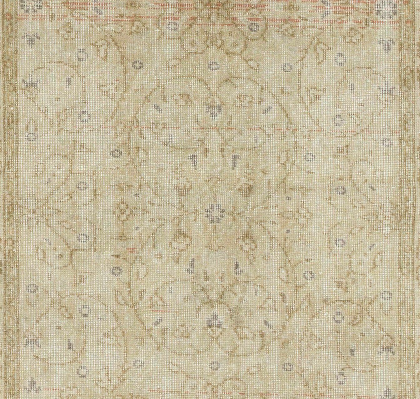 3.5x6.8 Ft Floral Patterned Hand Knotted Vintage Oushak Rug, Floor Covering photo Textiles