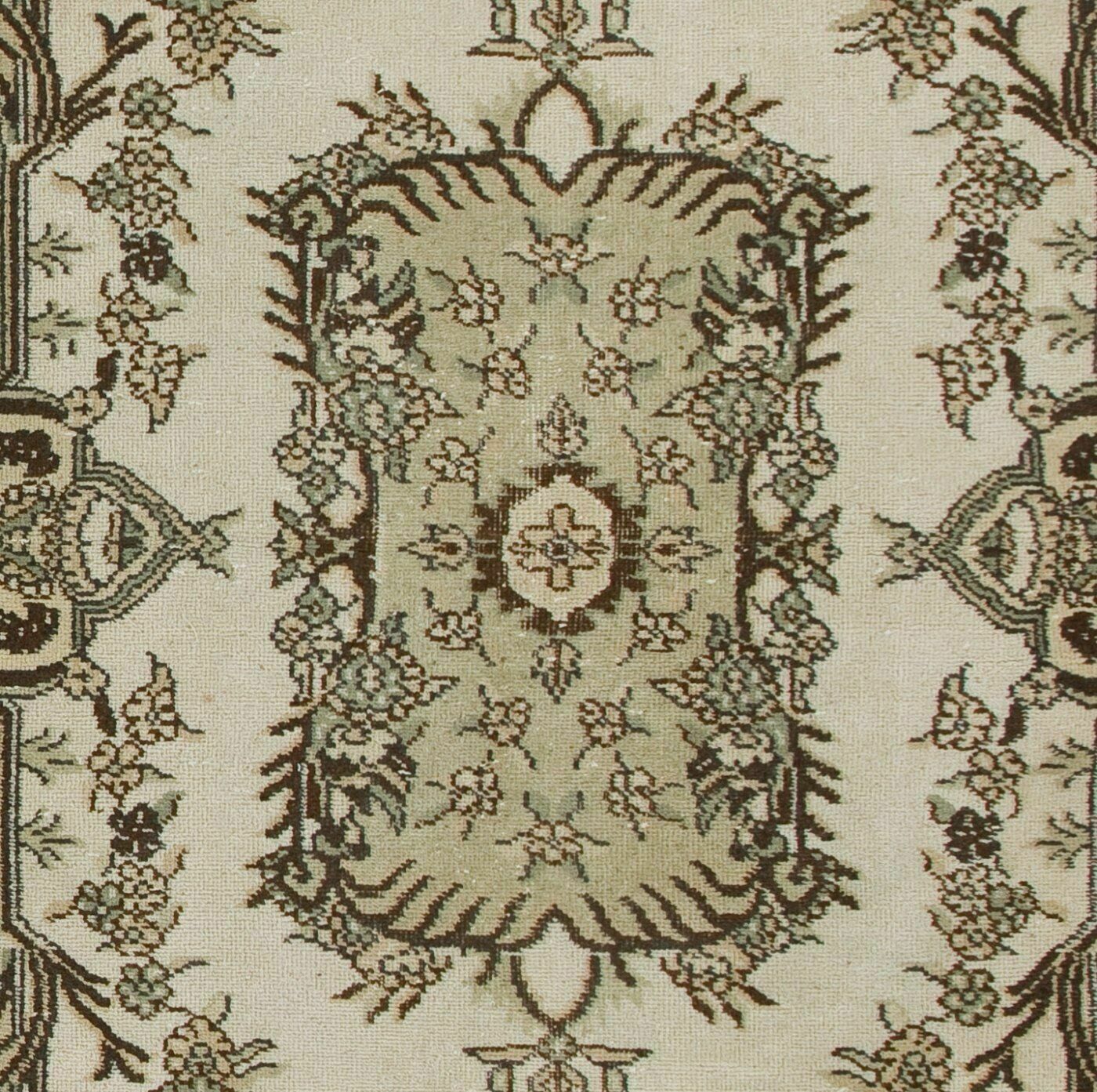 4x7 Ft Vintage Anatolian Oushak Rug. Hand Knotted Carpet With Medallion Design photo Textiles