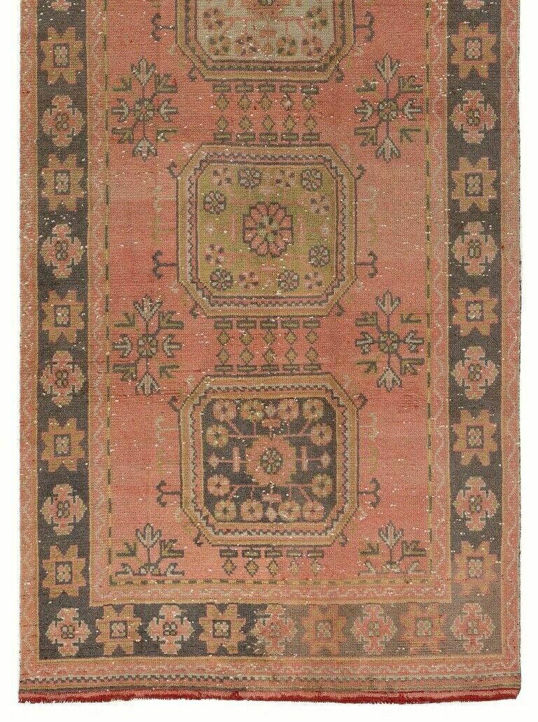 4.3x11.6 Ft Vintage Anatolian Village Runner Rug, Tribal Style Hallway Runner photo for sale