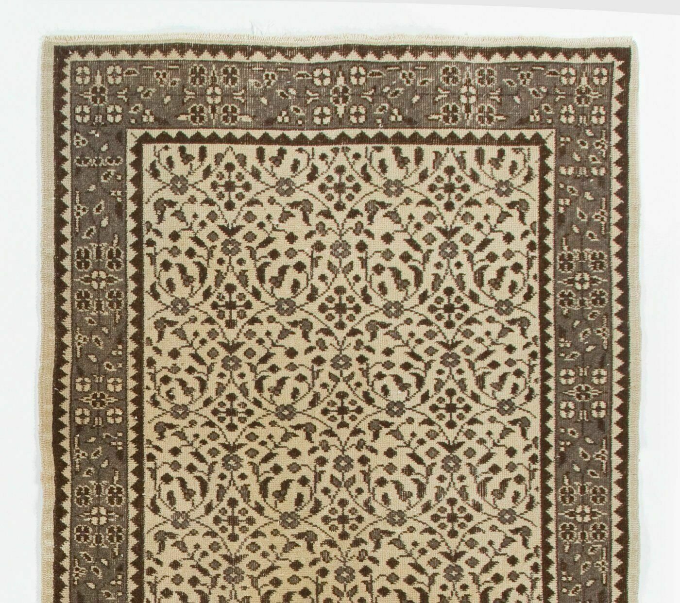 3.7x7 Ft Hand Knotted Vintage Anatolian Oushak Accent Rug With Floral Design photo furniture