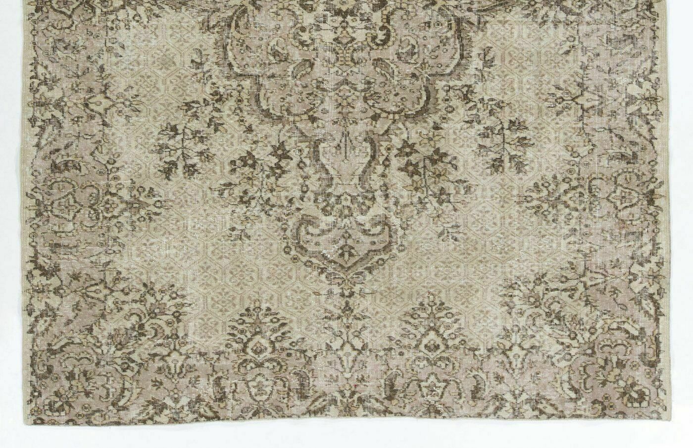 7x9.1 Ft Mid Century "Antique Washed" Anatolian Oushak Rug photo for sale