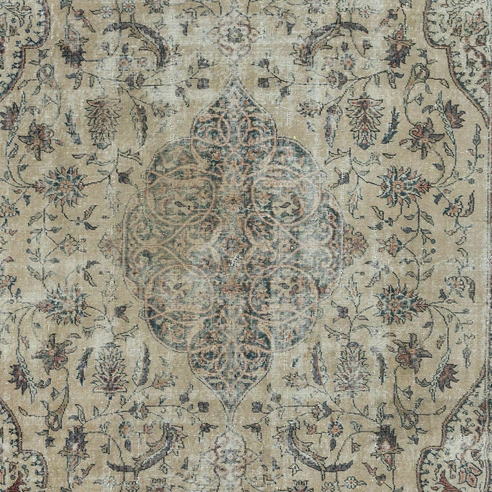 8.6x11 Ft Mid Century Handmade Anatolian Oushak Large Area Rug In Beige photo 1338.0