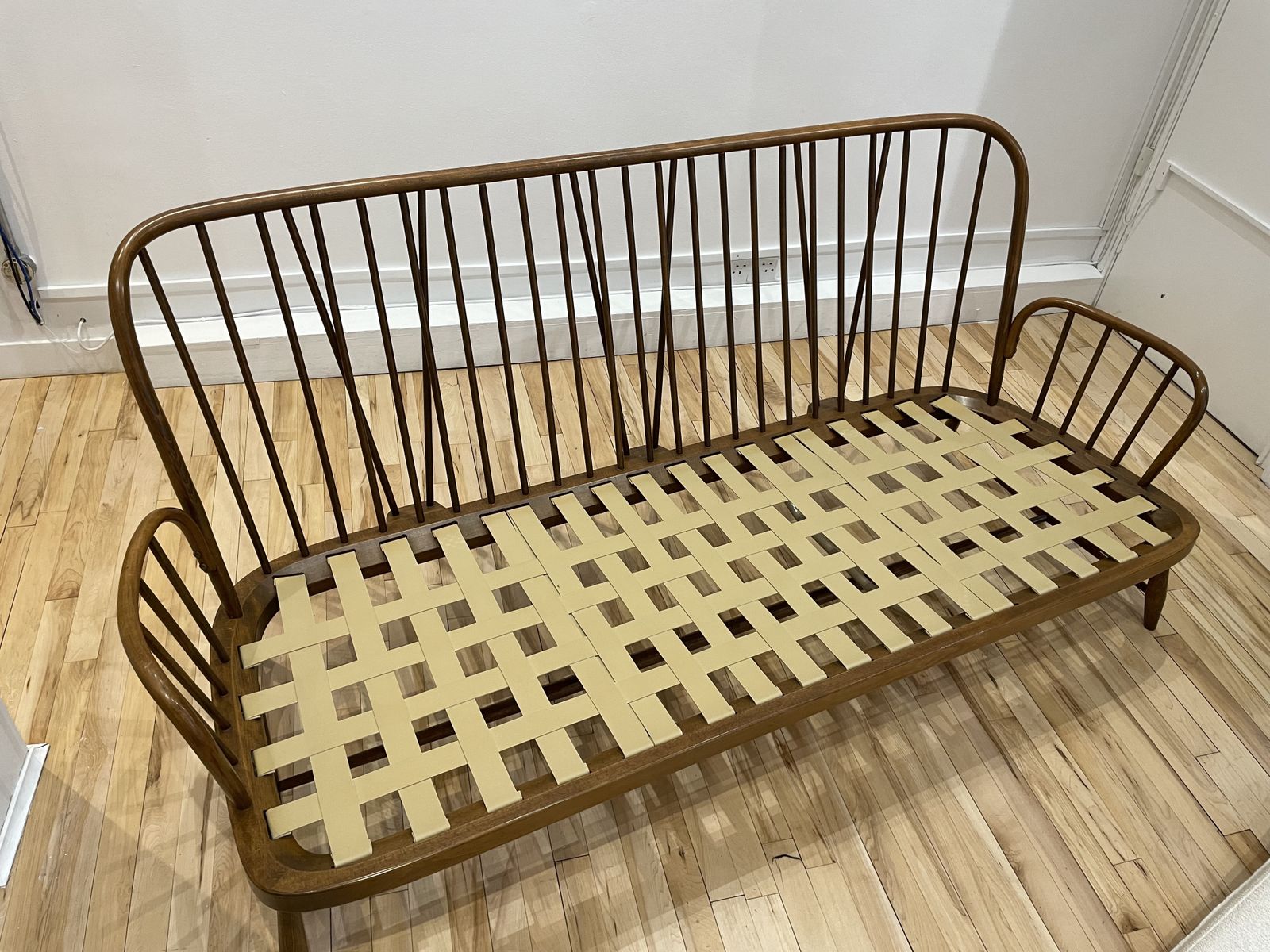Ercol Jubilee Sofa 3 Seater, Mid Century With Bespoke Upholstery, Cream Chenille photo buy