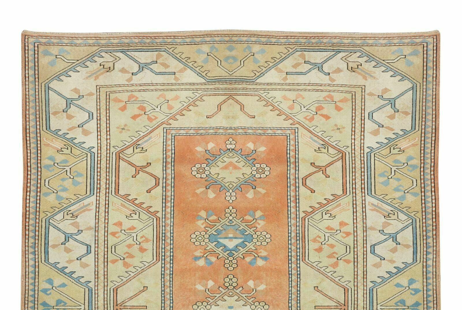 8.4x12 Ft Hand Knotted Vintage Large Wool Rug From Turkey / Milas, 100% Wool photo Textiles