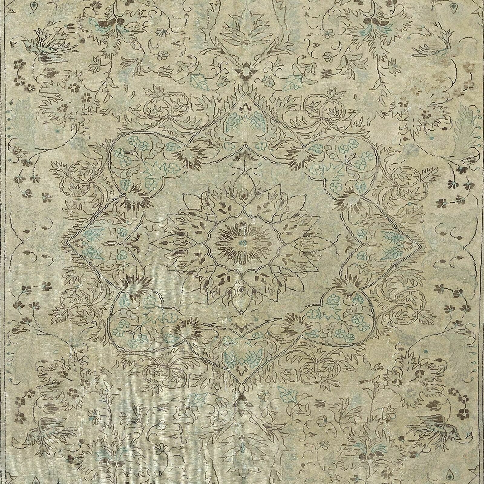 6.6x10.6 Ft One Of A Kind Vintage Area Rug, Handmade Anatolian Carpet In Beige photo 1169.0