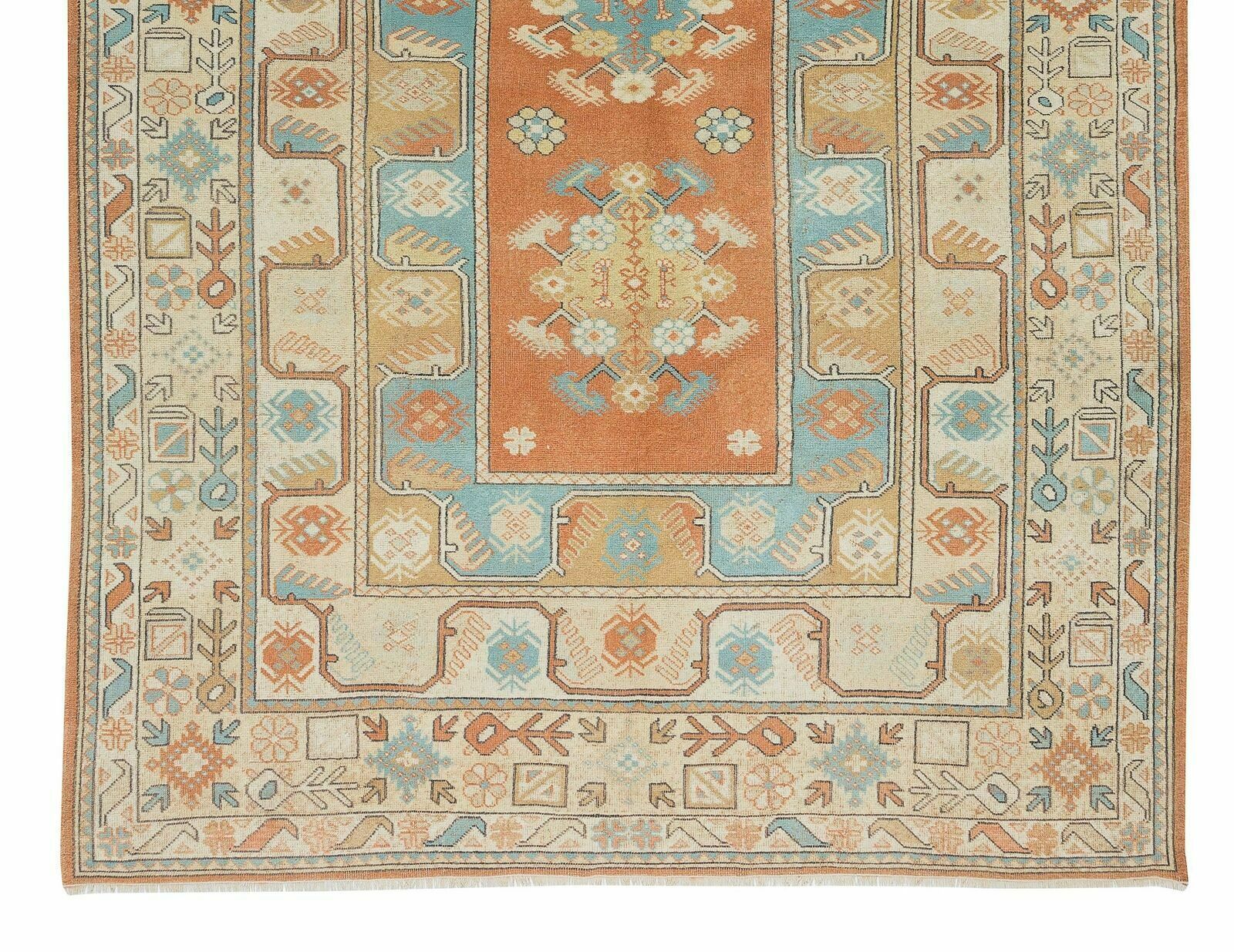 6.5x9.9 Ft Vintage Handmade Area Rug From Milas / Turkey, 100% Wool photo 1186.0