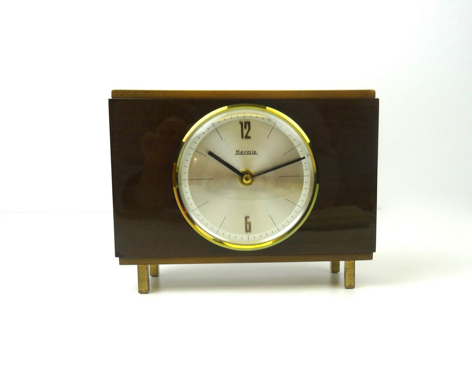Beautiful Rare Mid Century 60s Teak Desk Clock By Hermle photo furniture
