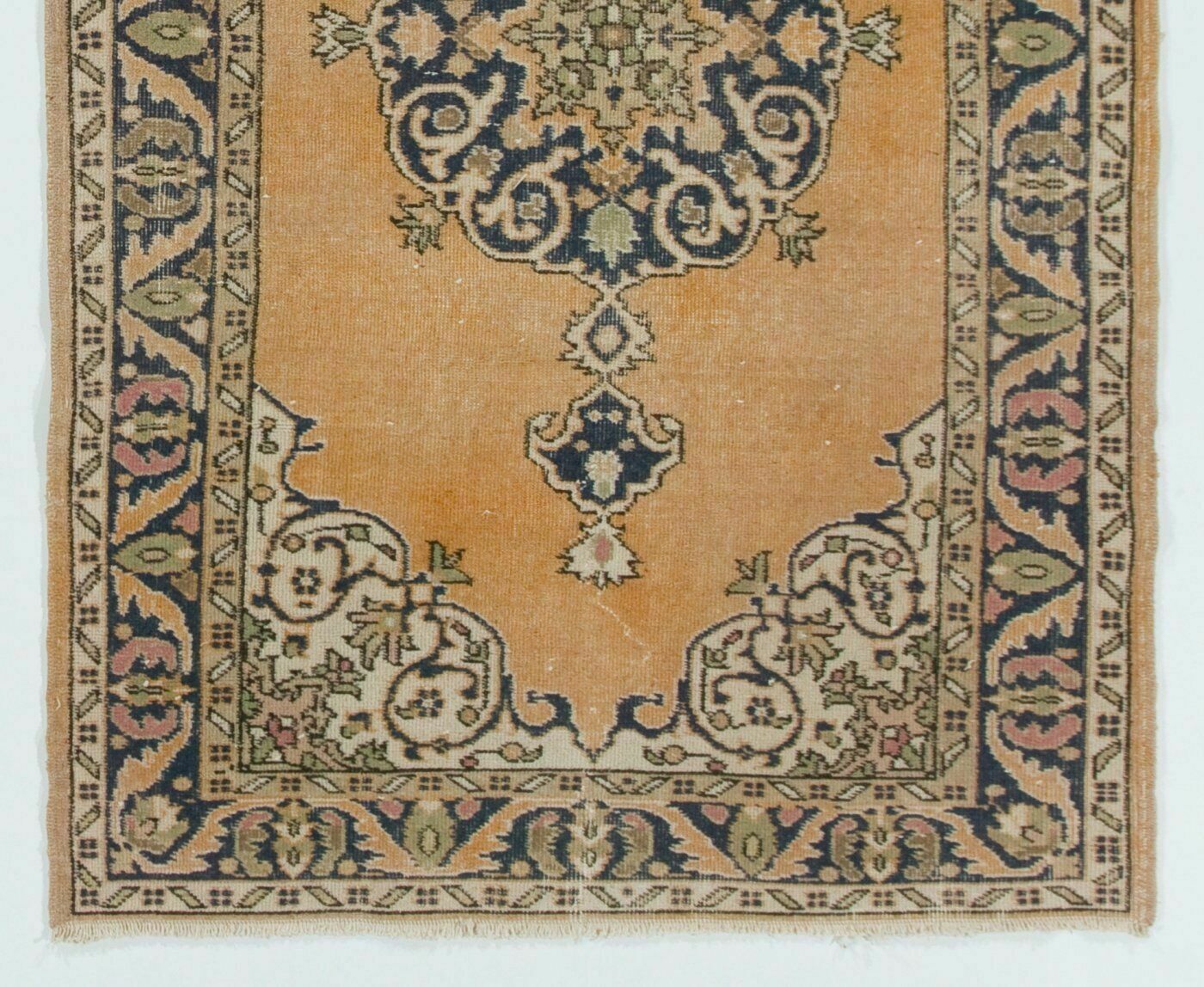 4x6.8 Ft Authentic Vintage Handmade Anatolian Oushak Rug, Woolen Floor Covering photo for sale