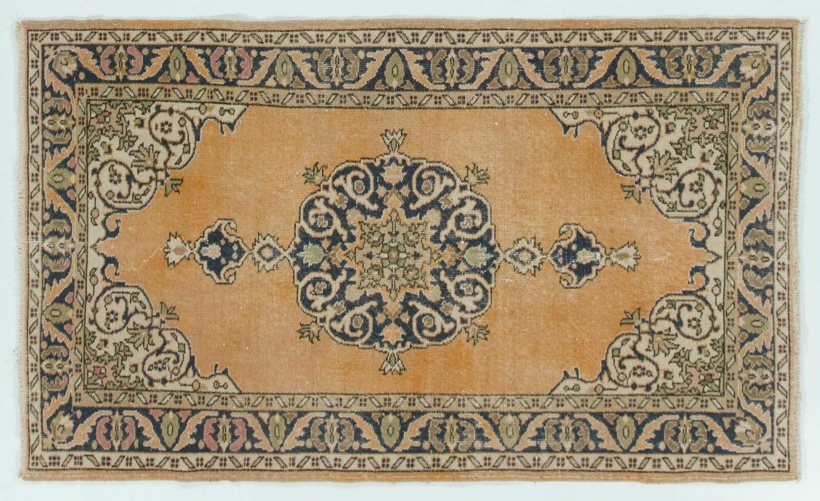 4x6.8 Ft Authentic Vintage Handmade Anatolian Oushak Rug, Woolen Floor Covering photo 387.0