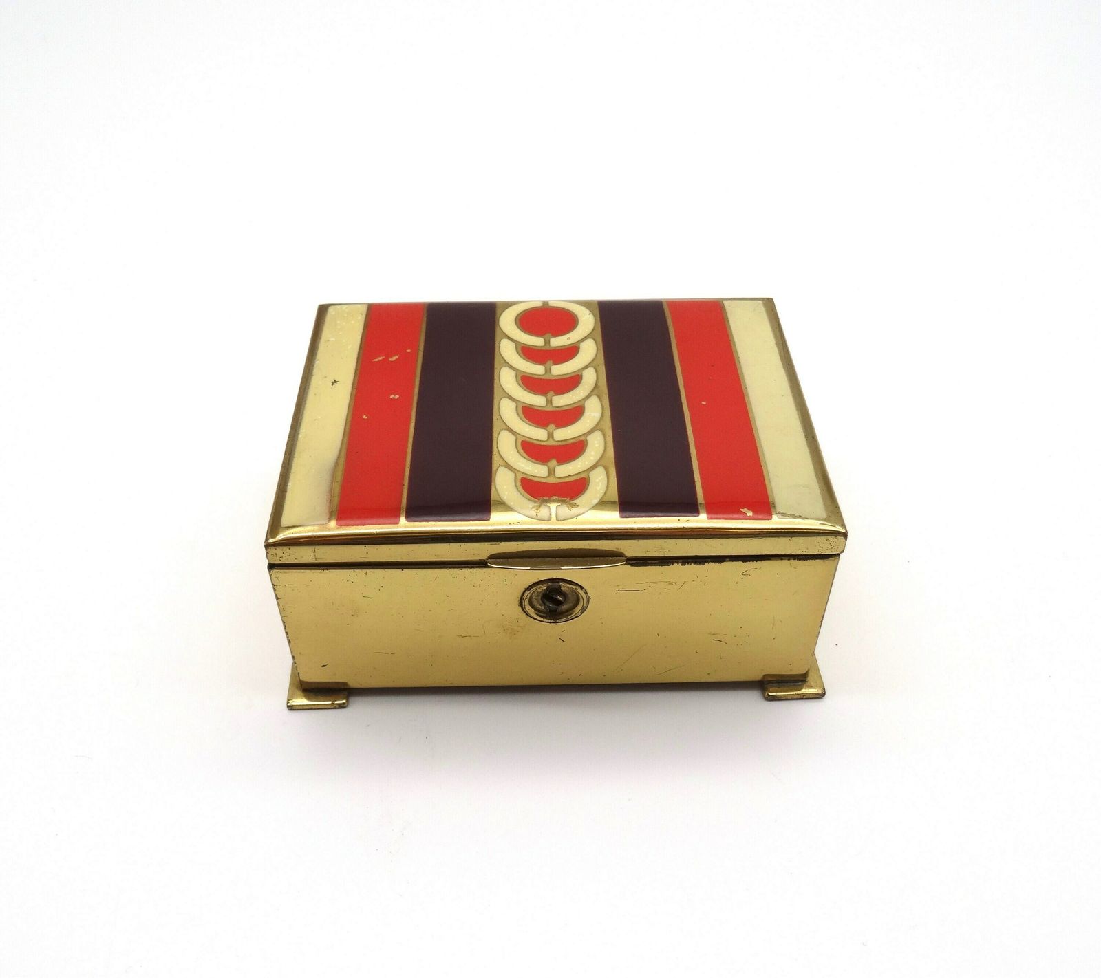 Rare Bauhaus Suprematism Enamel Jewelry Box Art Deco Germany 1930 photo for sale