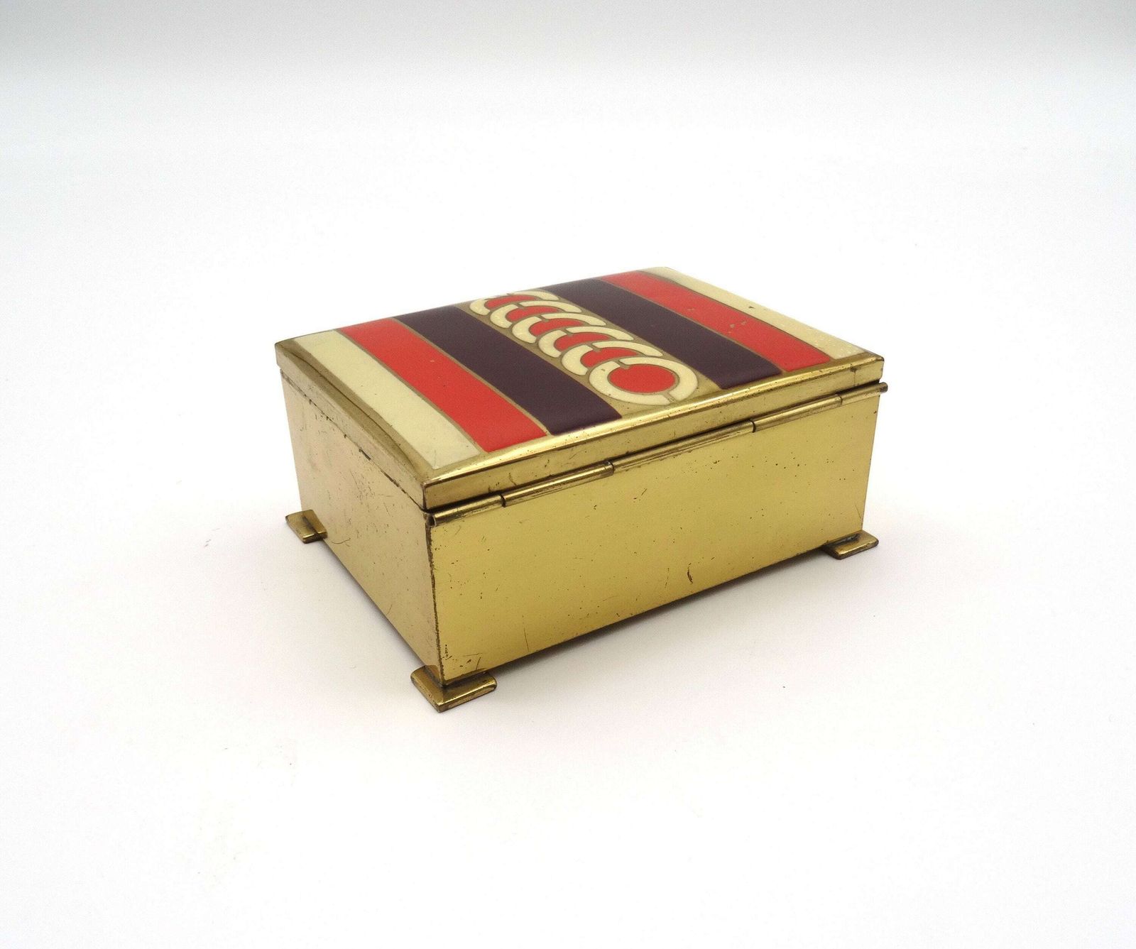 Rare Bauhaus Suprematism Enamel Jewelry Box Art Deco Germany 1930 photo Home Decor