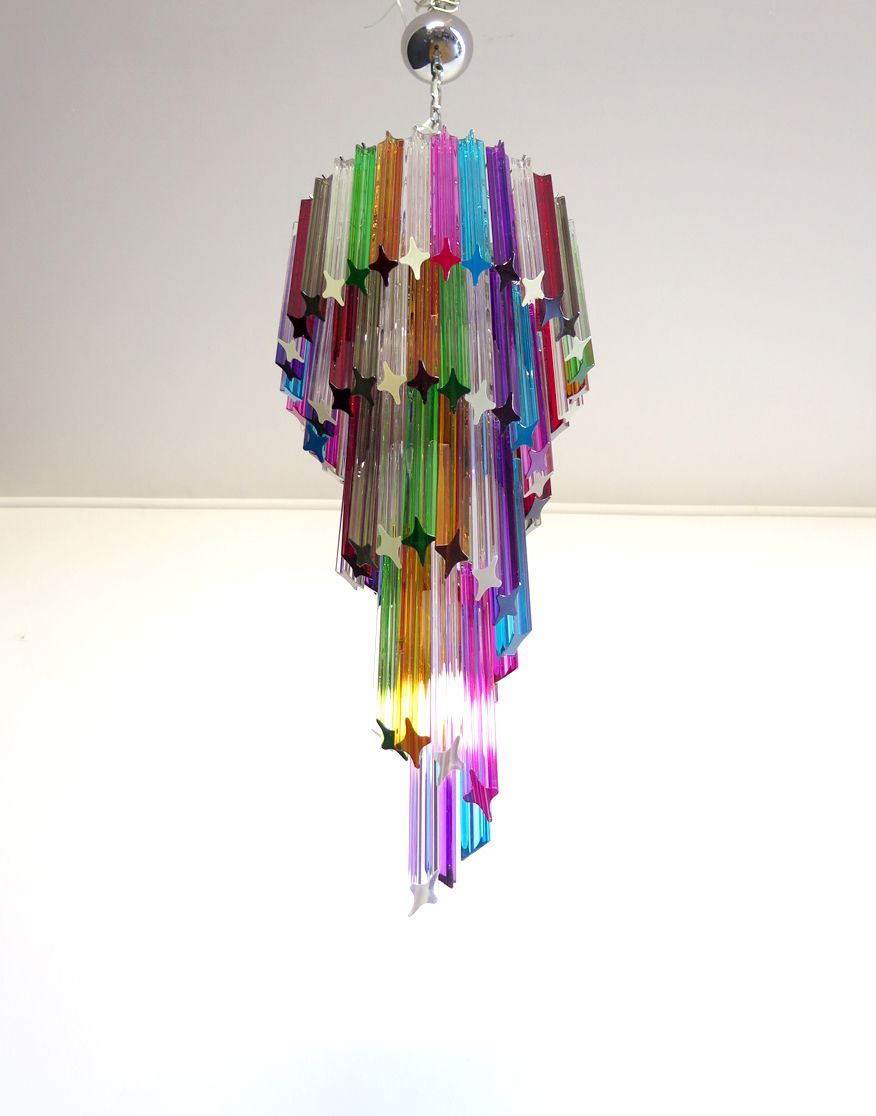 Murano Chandelier Multicolor   86 Quadriedri Prism   Mariangela Model photo buy