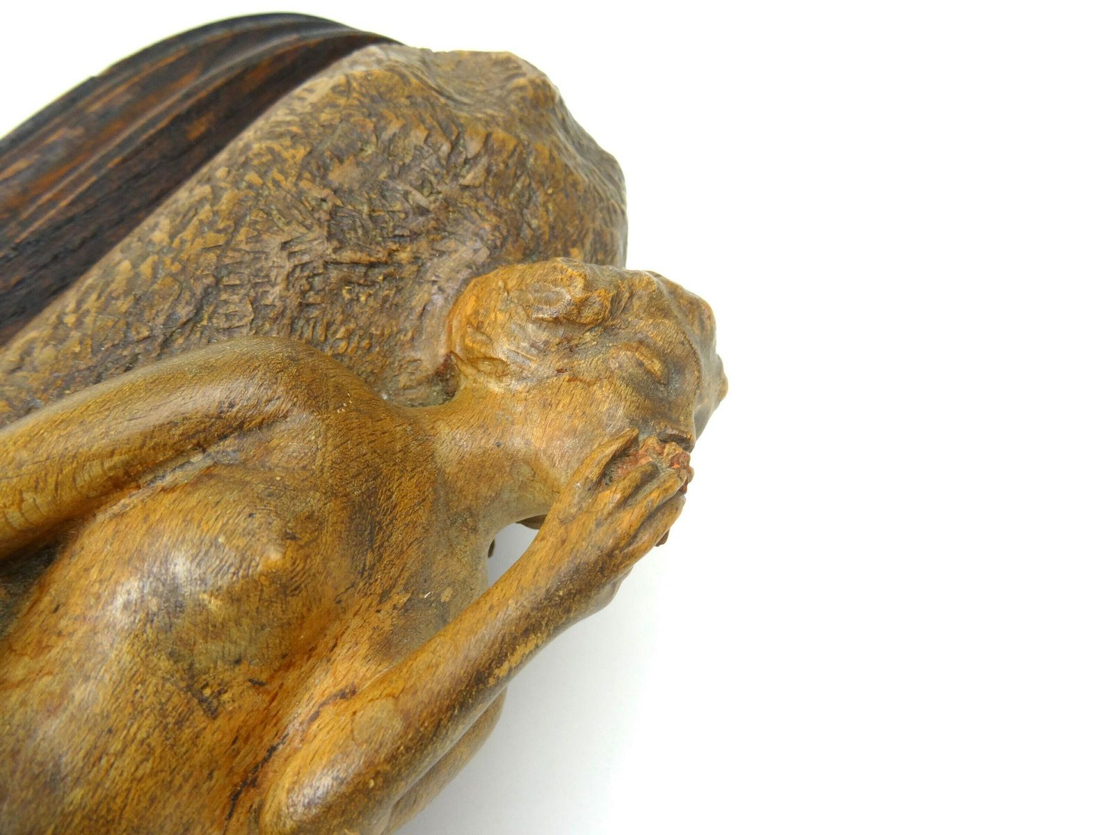 Antiek Oostenrijks Houten Sculptuur Van Naakte Vrouw Met Rozen, Handgesneden, Art Nouveau, Ca. 1890, Gesigneerd A. Stejer photo 1000.0