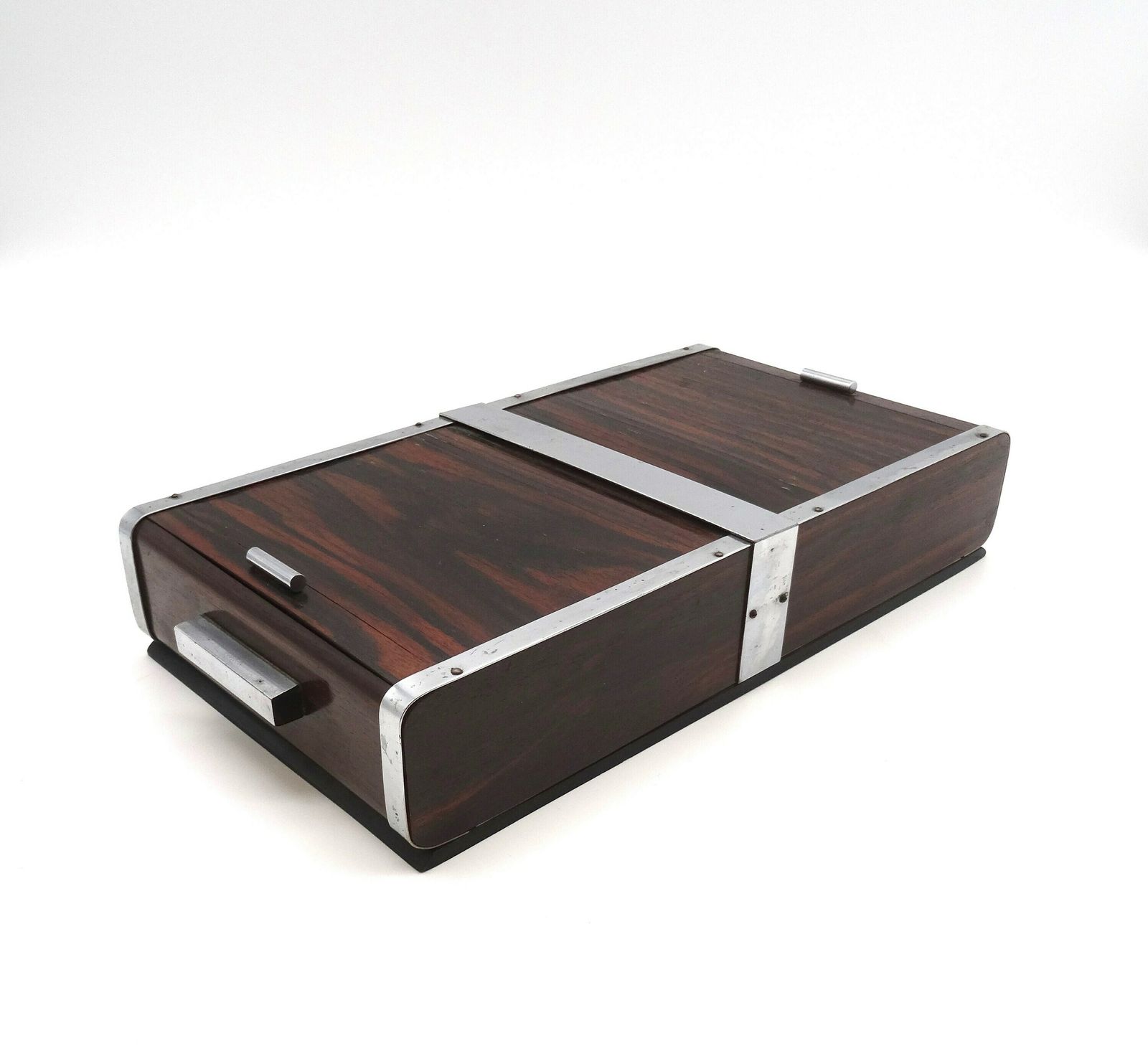Rare Art Deco Double Roll Top Jewelry Box 1930