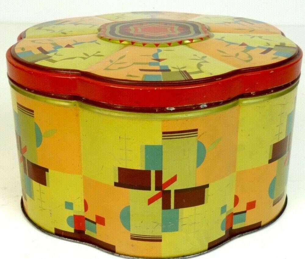 Rare Stunning Bauhaus Suprematism Art Deco Tin Box Germany 1925 photo furniture