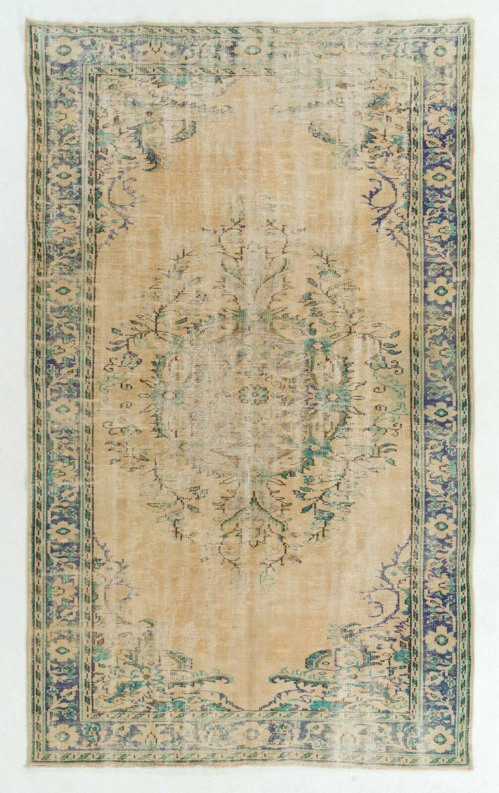 6.3x10.4 Ft Fine Hand Knotted Central Anatolian Turkish Area Rug