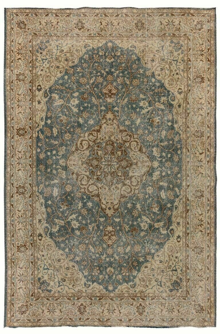 7x9.9 Ft One Of A Kind Medallion Design Central Anatolian Rug