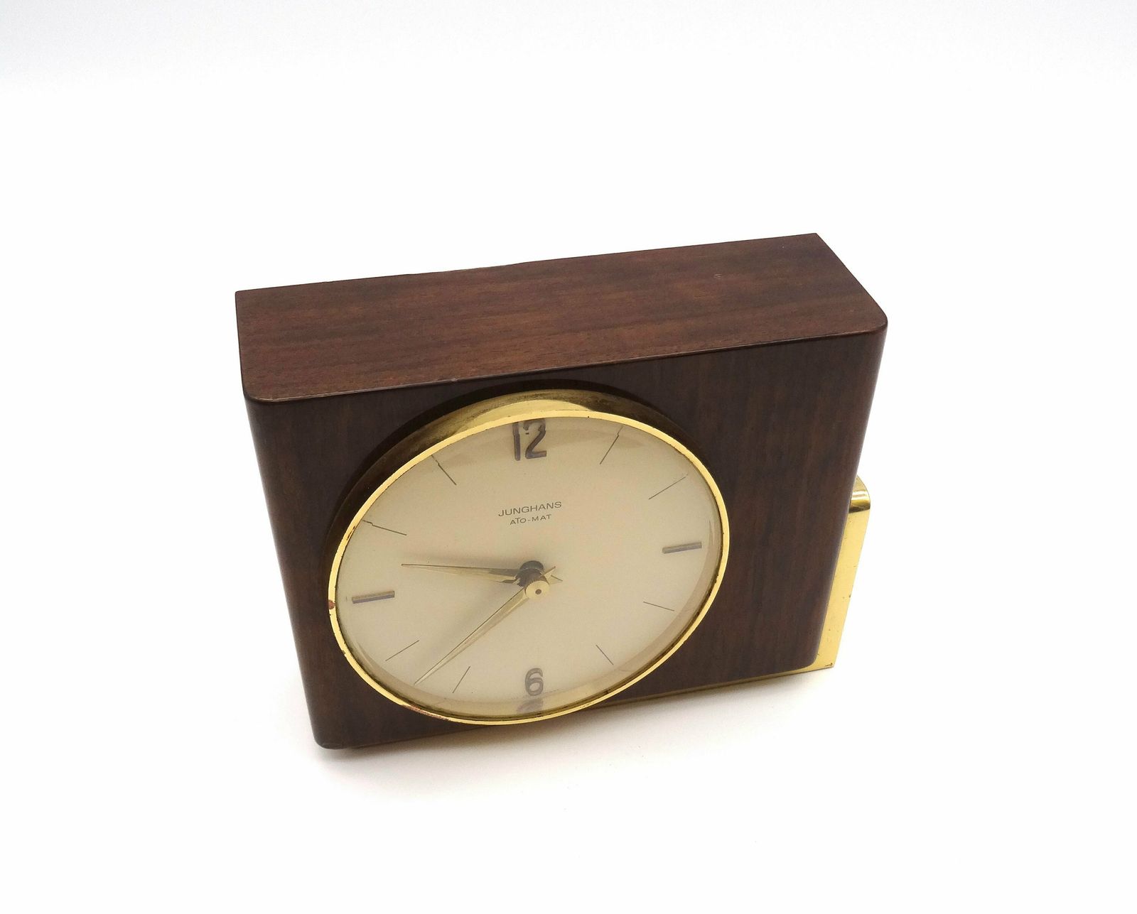 Rare Minimalist Mid Century Teak Desk Clock By Junghans Ato Mat photo furniture