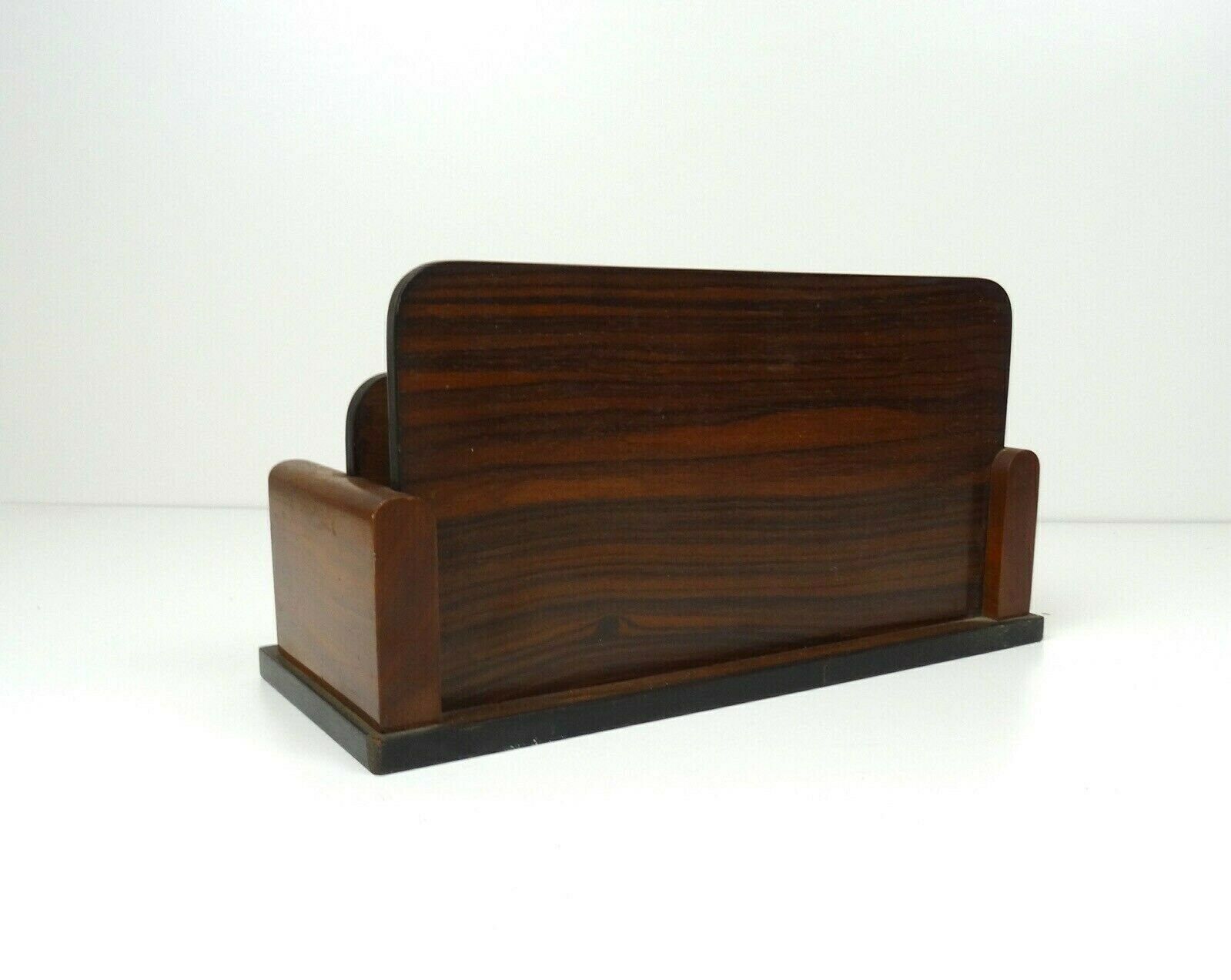 Rare Art Deco Rosewood Letter Holder Stand photo vinterior