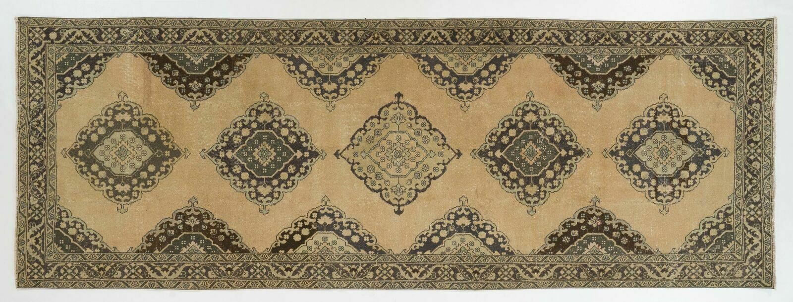 4.7x13 Ft Vintage Turkish Oushak Runner. Hand Knotted Rug For Hallway photo 842.0