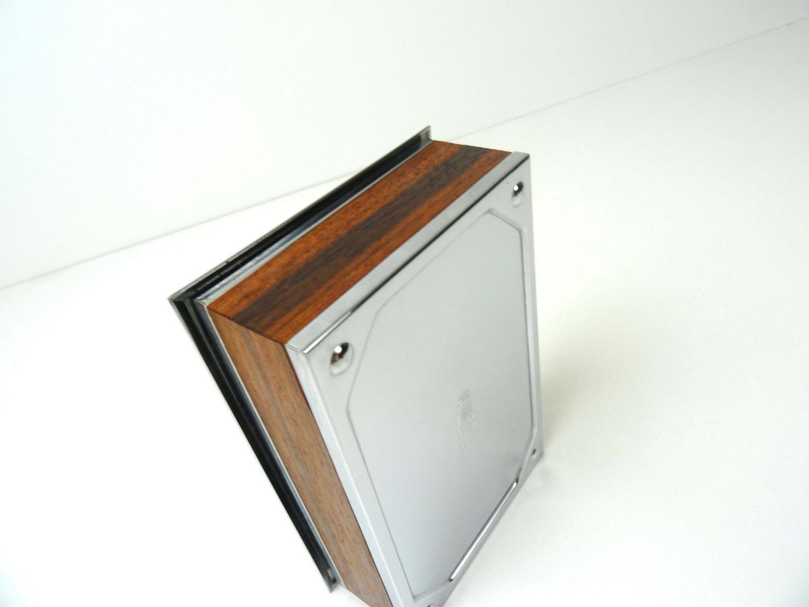 Rare Mid Century Vintage Teak & Chrome Jewelry Box By Erhard And Sons photo for sale