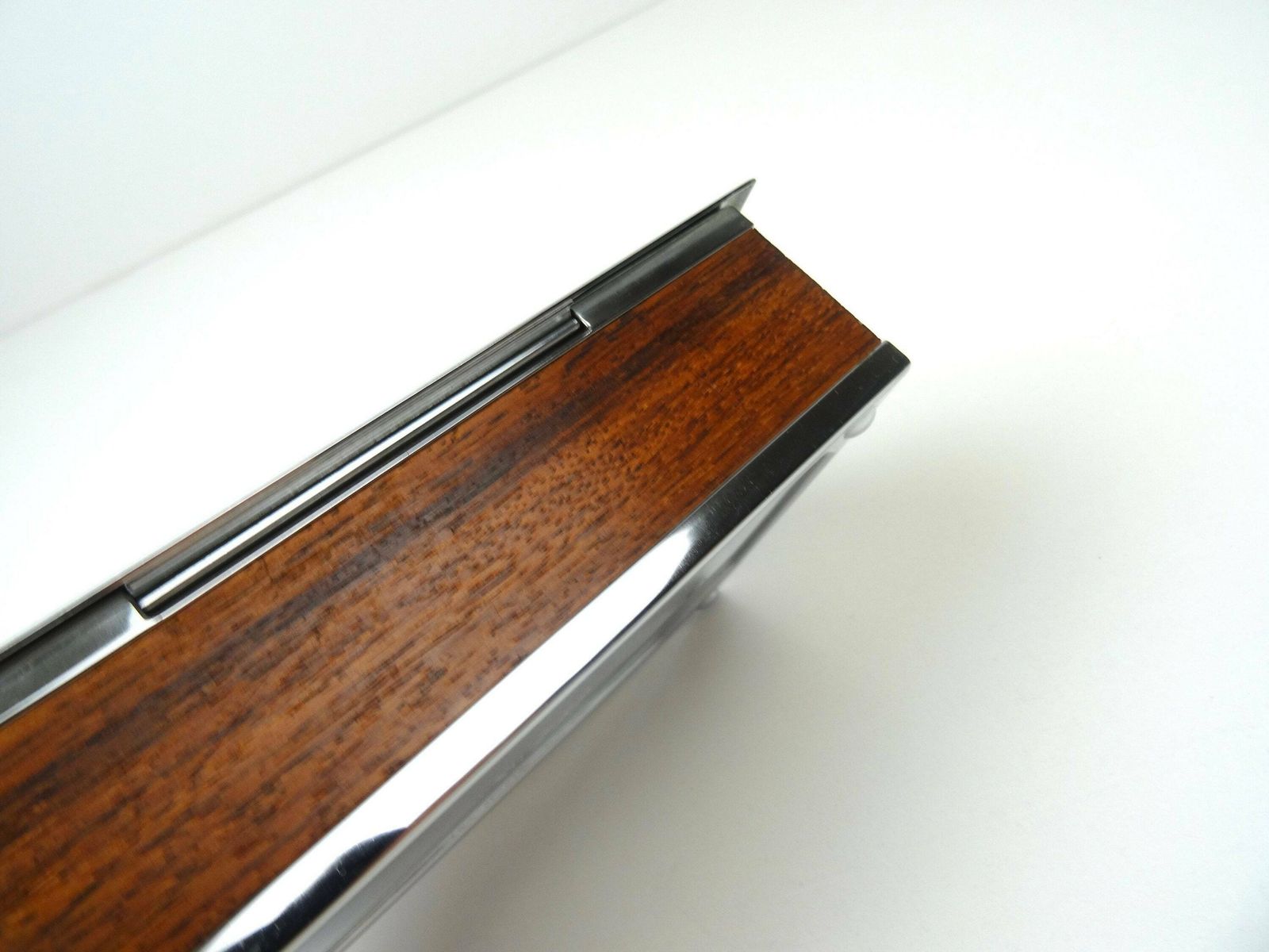 Rare Mid Century Vintage Teak & Chrome Jewelry Box By Erhard And Sons photo Home Decor