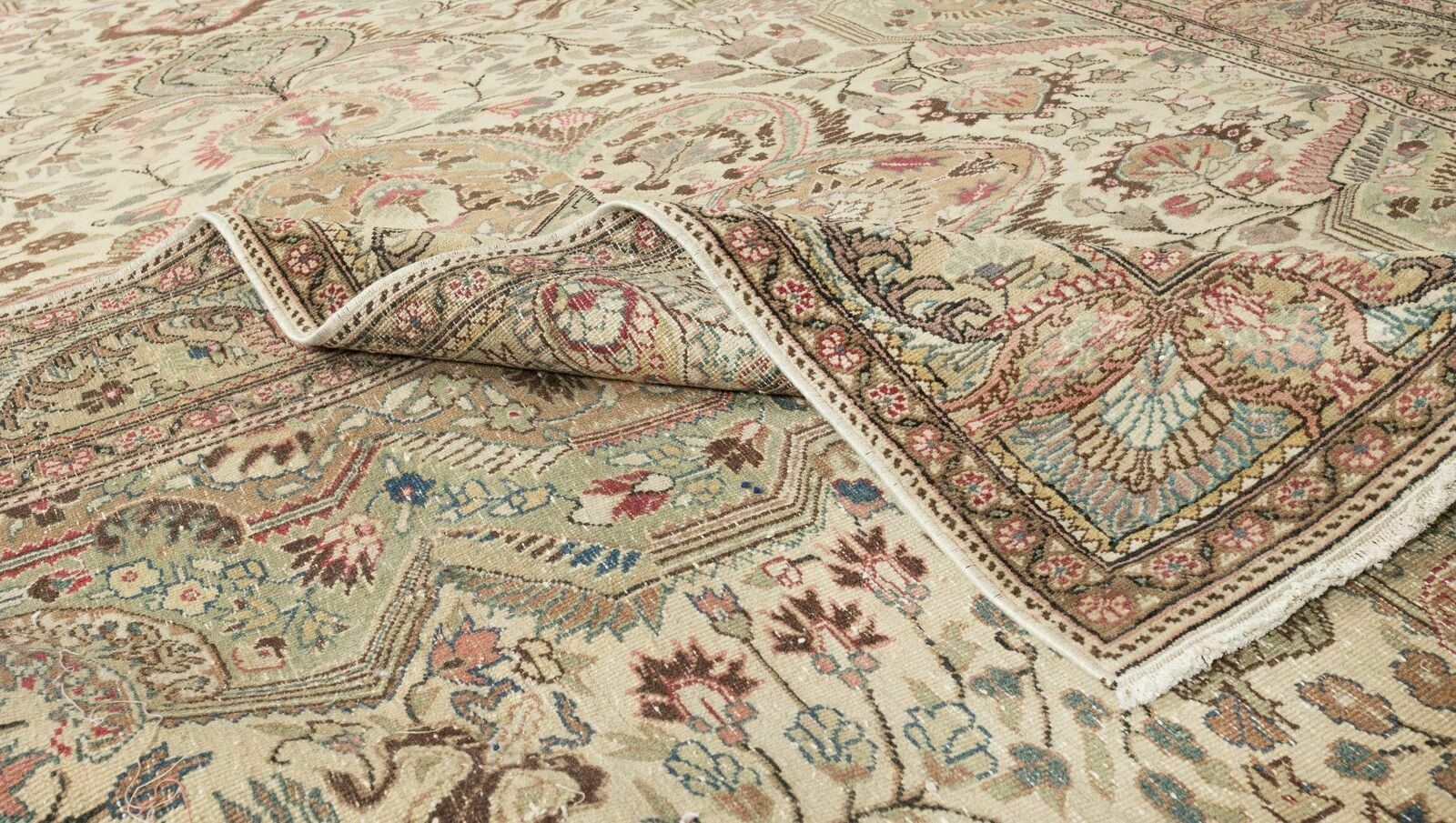 6.6x9.8 Ft Hand Knotted Vintage Anatolian Rug, Medallion Design, Wool Pile photo for sale