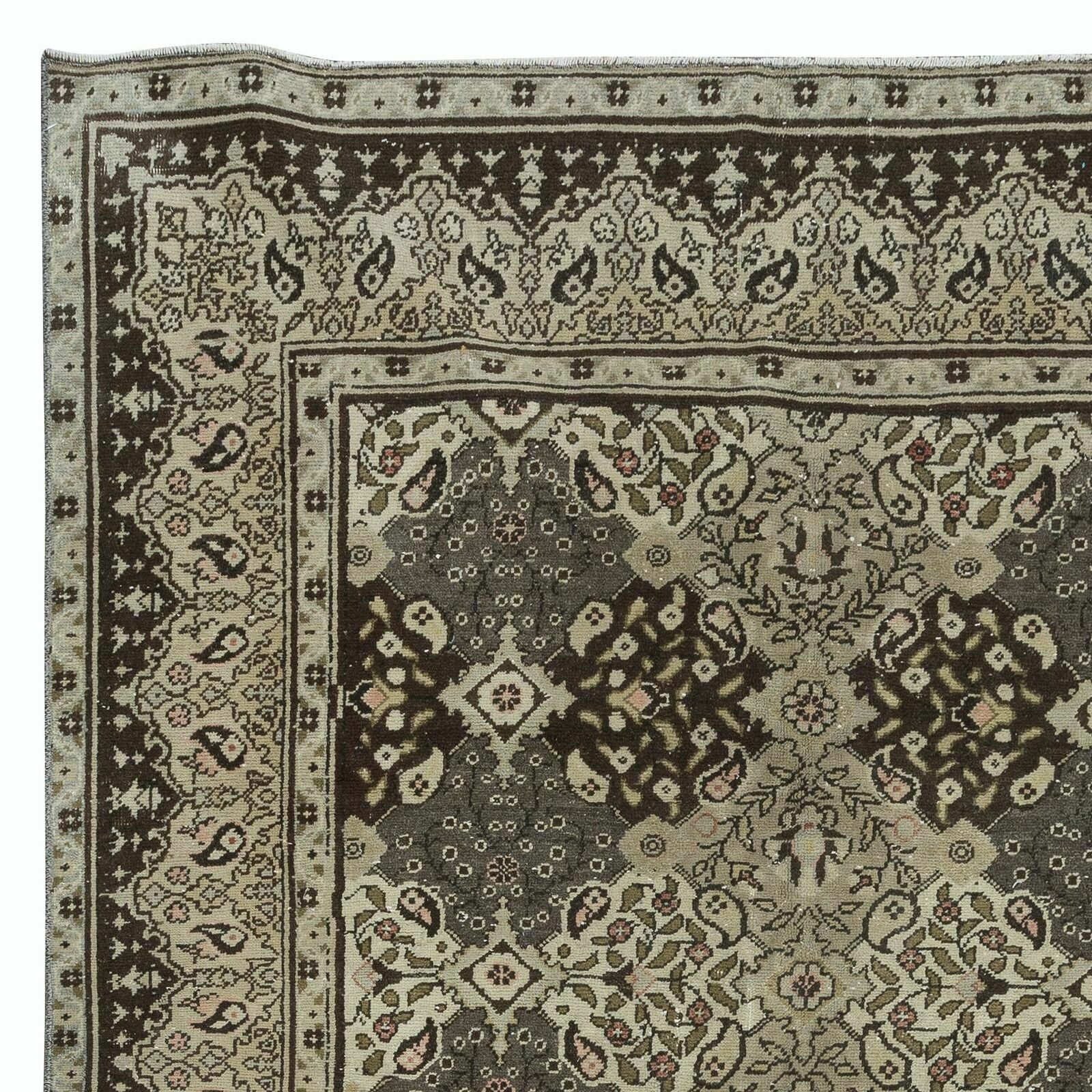 5.6x8.6 Ft Floral Pattern Vintage Rug, Handmade Turkish Carpet For Country Homes photo Textiles