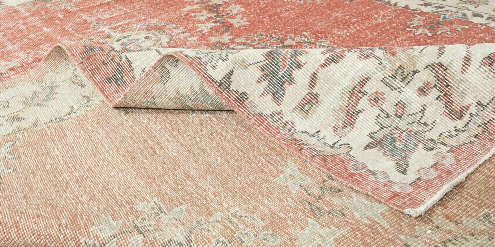 6.6x9 Ft Hand Knotted Vintage Oushak Rug, Traditional 1960s Floor Covering photo for sale