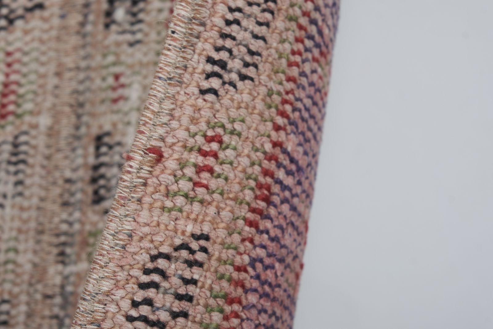 Hand Knotted Kurdish Tribal Low Pile Runner photo Textiles