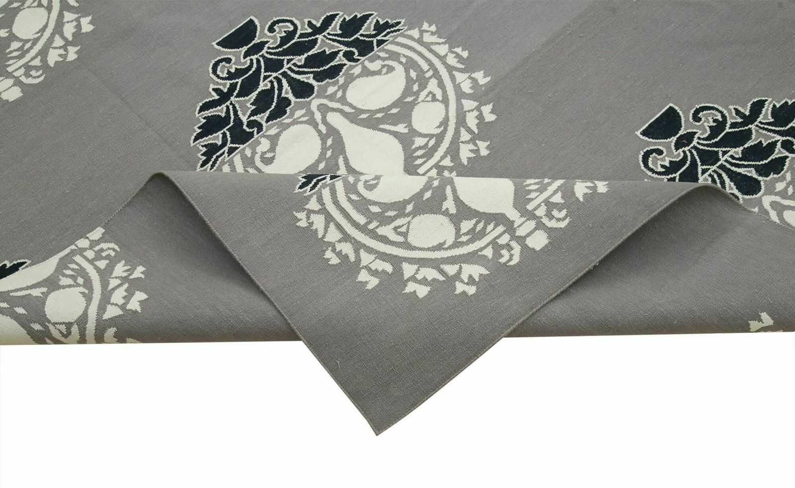 9x12 Grey Dhurrie Rug, Late 20th Century photo vinterior