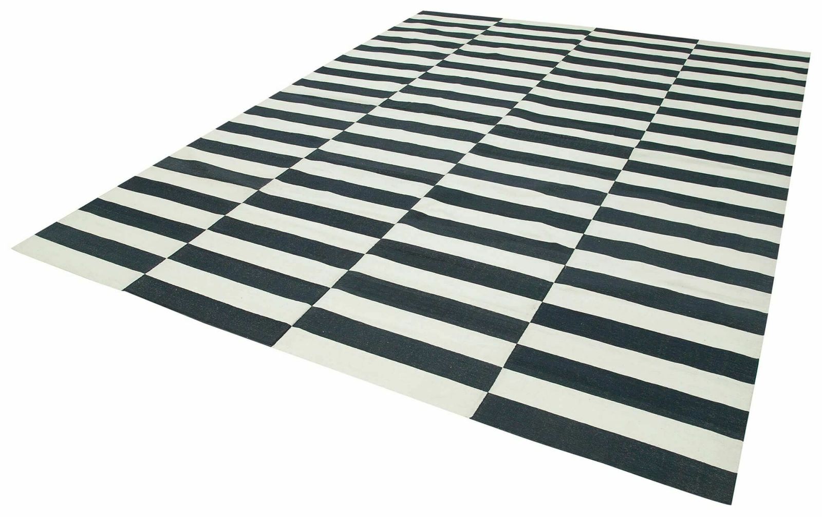 9x12 Black Dhurrie Rug, Late 20th Century photo for sale
