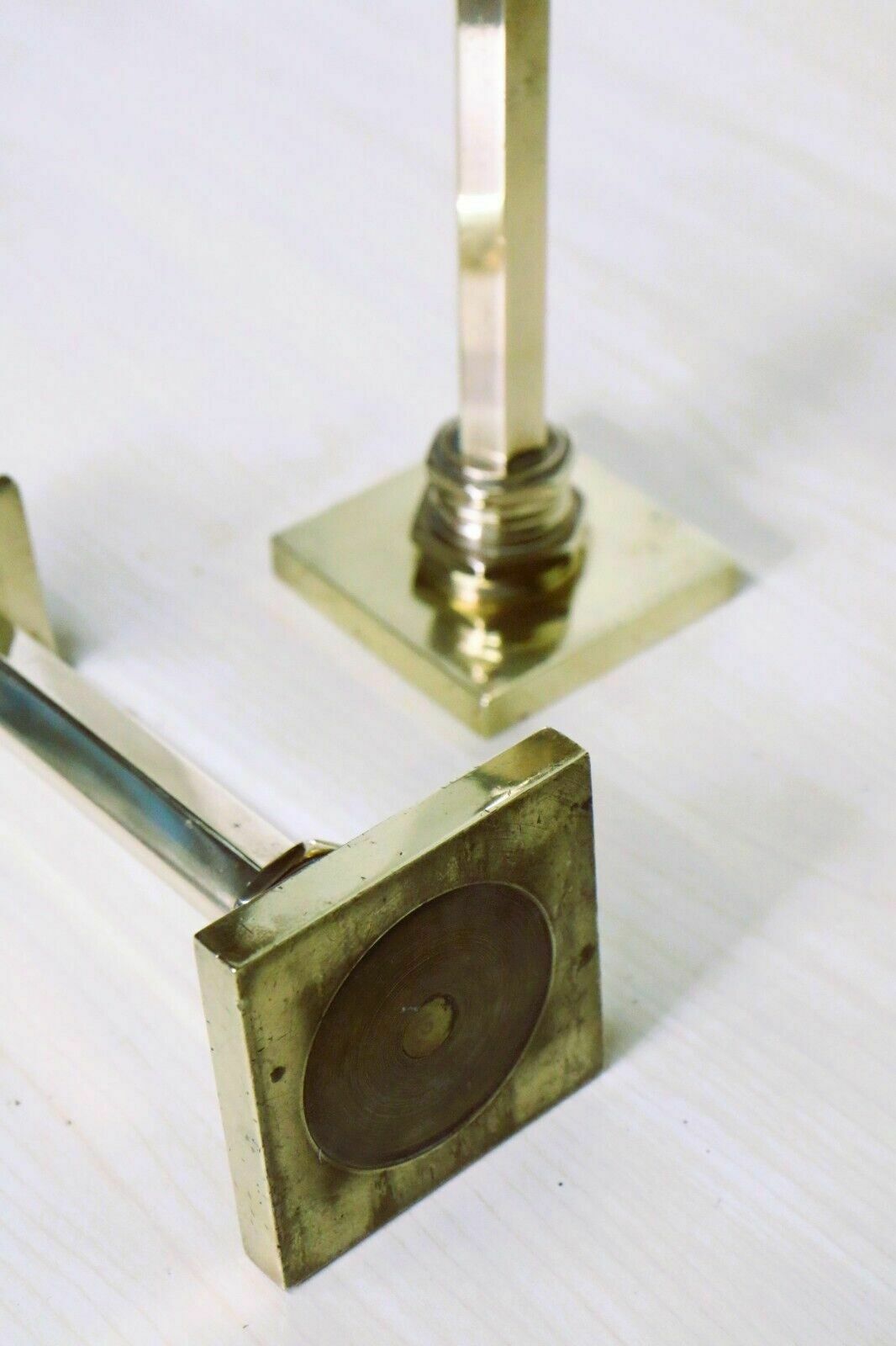photo for sale Candlesticks A Pair Of Art Deco Machine Age Brass Antique Candle Sticks