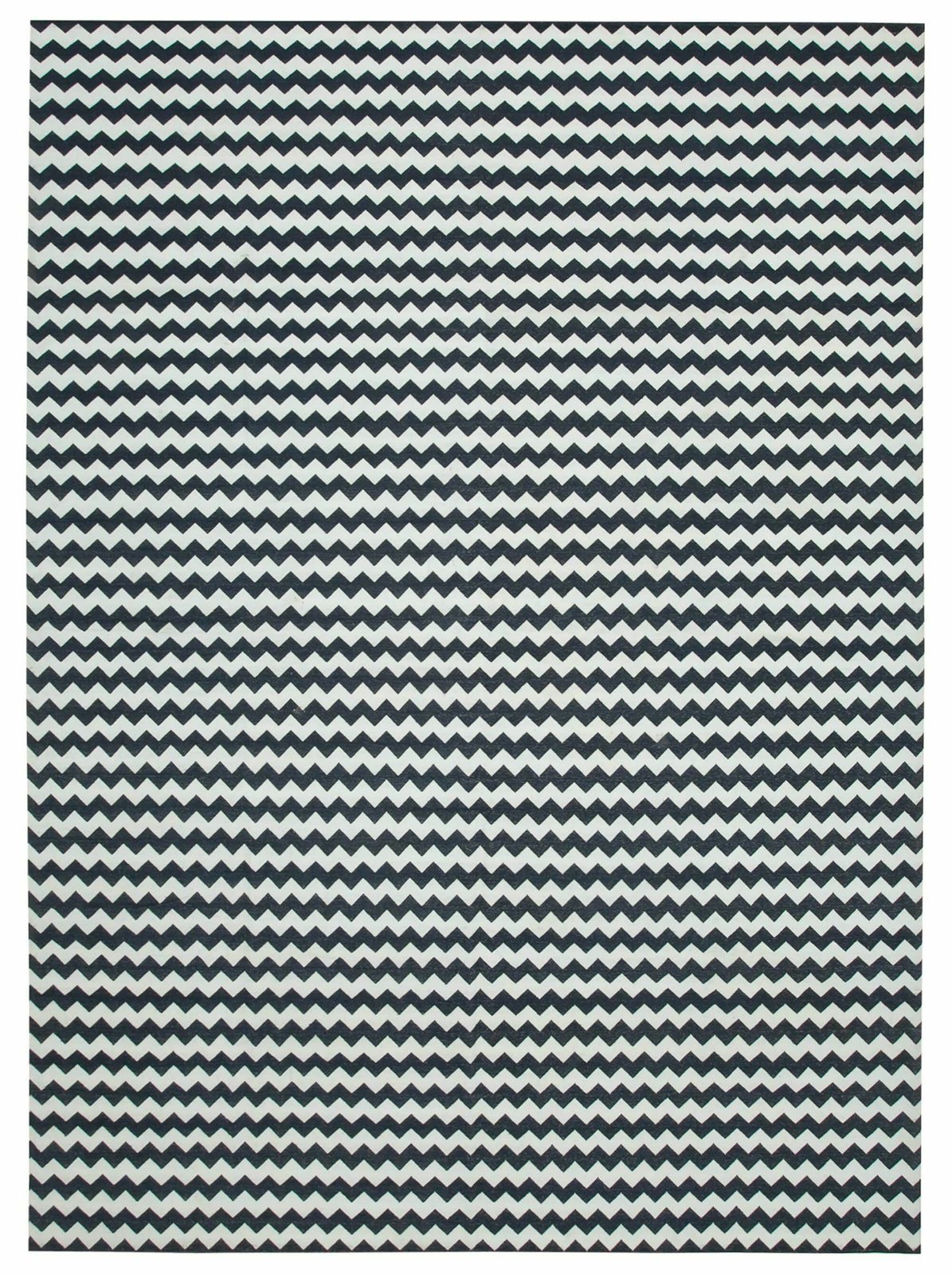 10x14 Black Dhurrie Rug, Late 20th Century