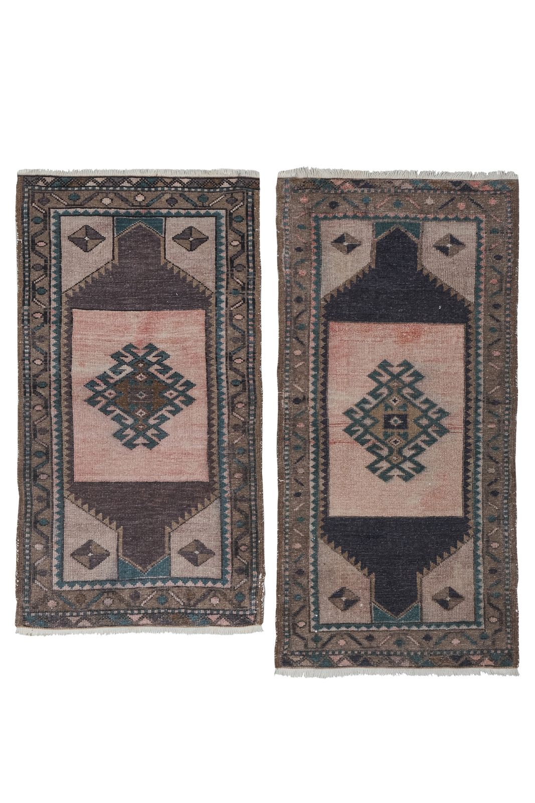 Low Pile Turkish Hand Knotted Runner Set Of Two photo Textiles