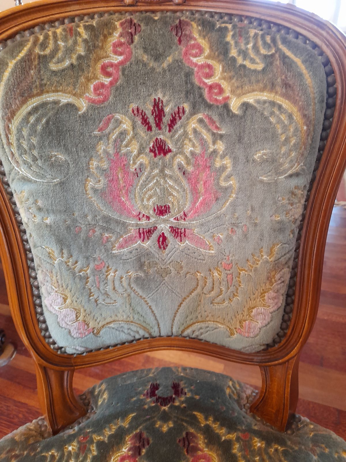 Louis XV Style Extendable Parquet Dining Table And 8 Chairs. photo 1950.0