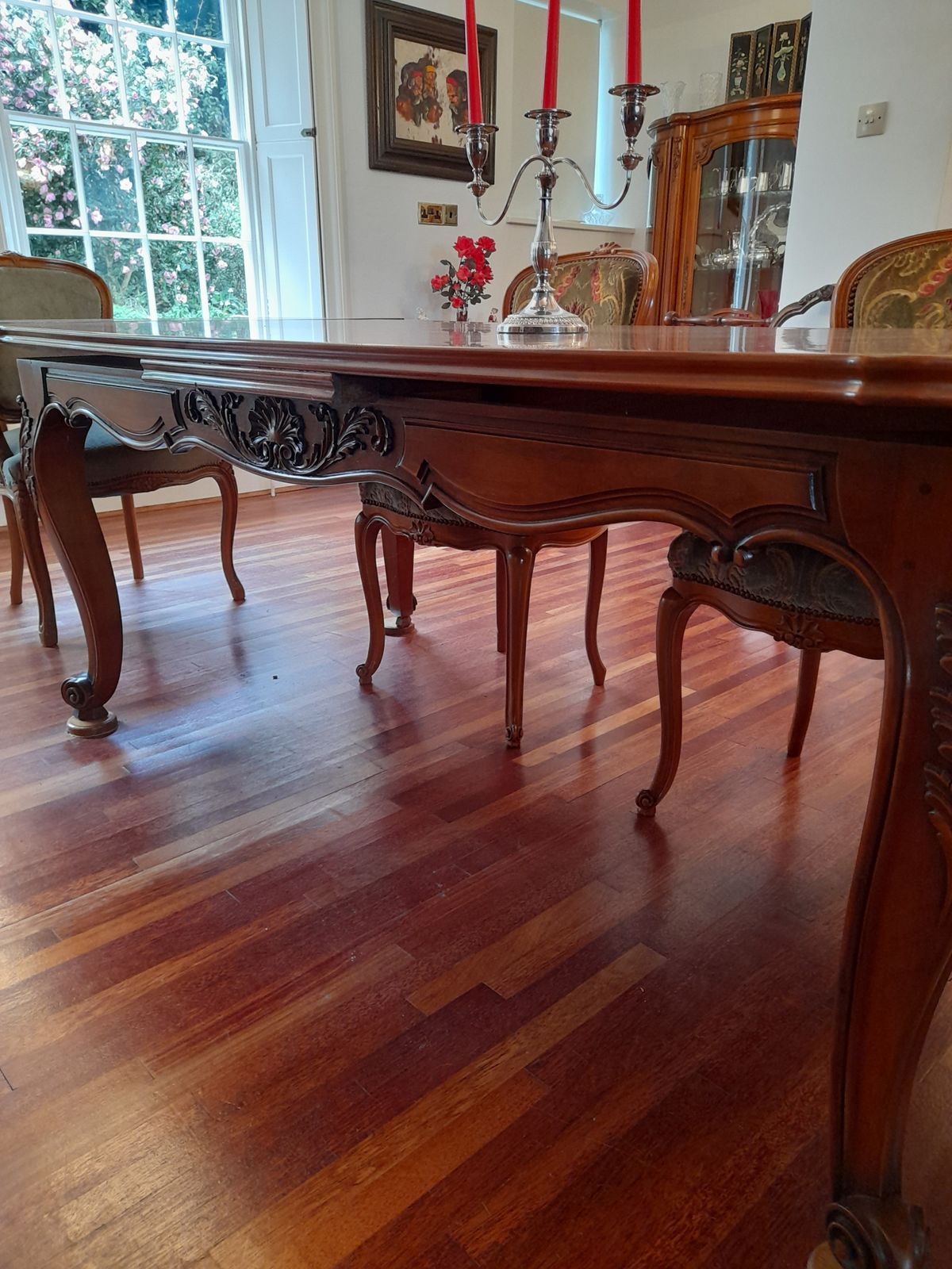 Louis XV Style Extendable Parquet Dining Table And 8 Chairs. photo buy