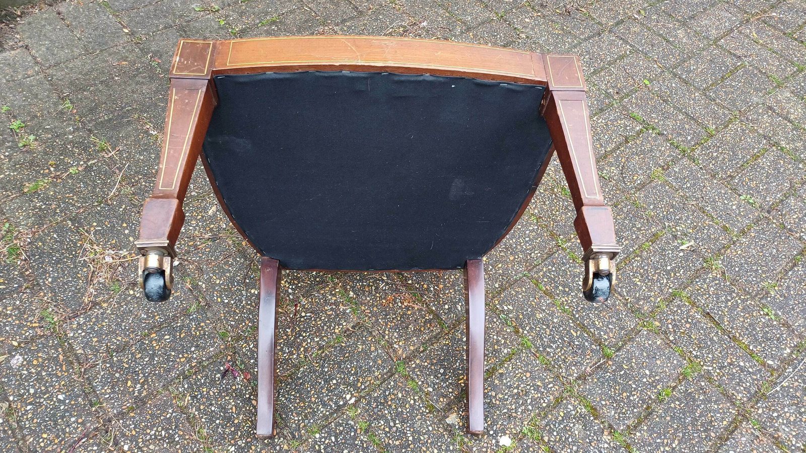 photo for sale Vintage Inlaid Upholstered Occasional Bedroom Chair Vgc