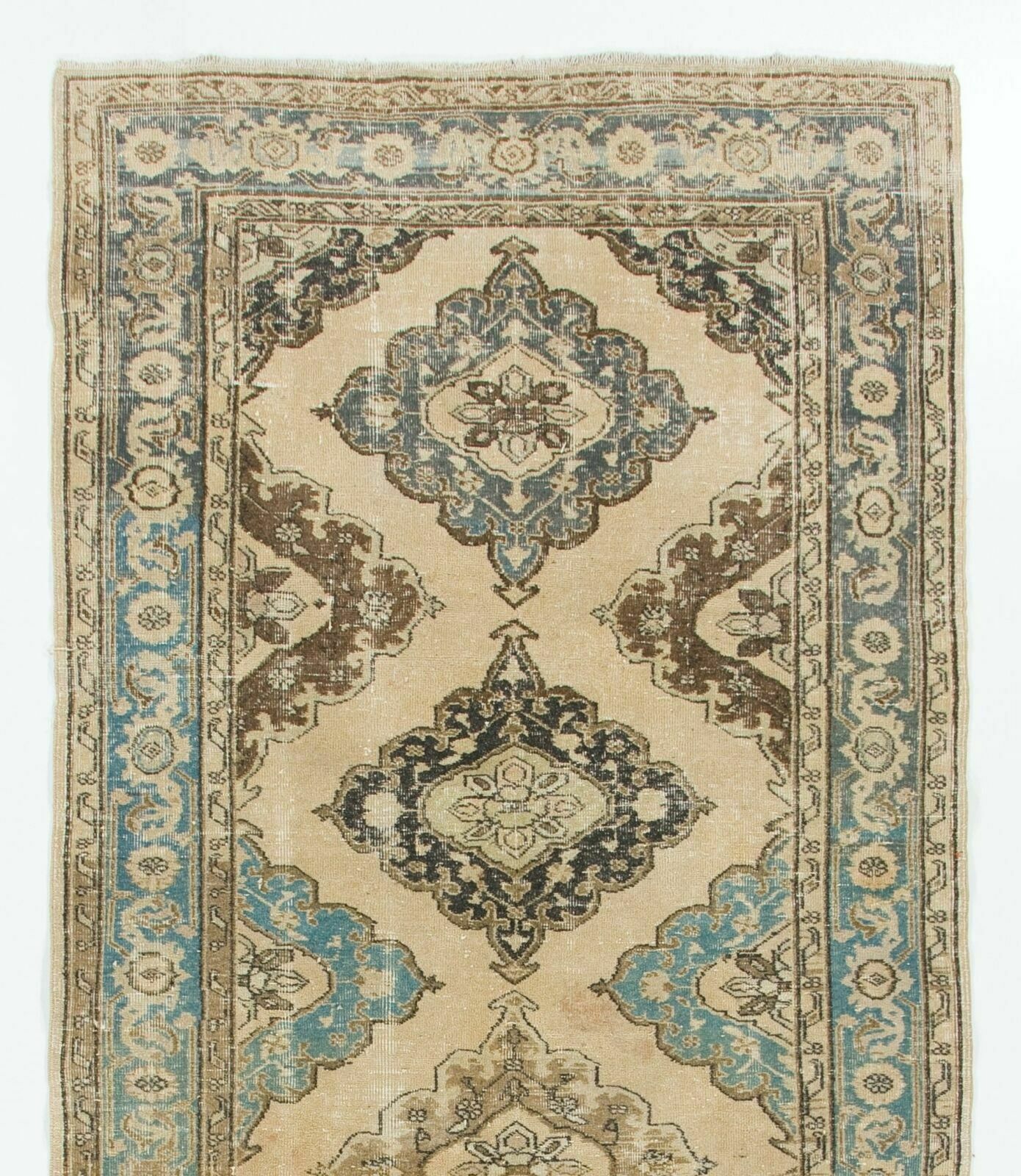 5x12.2 Ft Vintage Anatolian Oushak Runner. Handmade Hallway Carpet photo furniture
