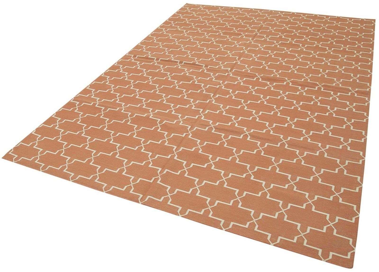 6x9 Orange Dhurrie Rug   32362 photo for sale