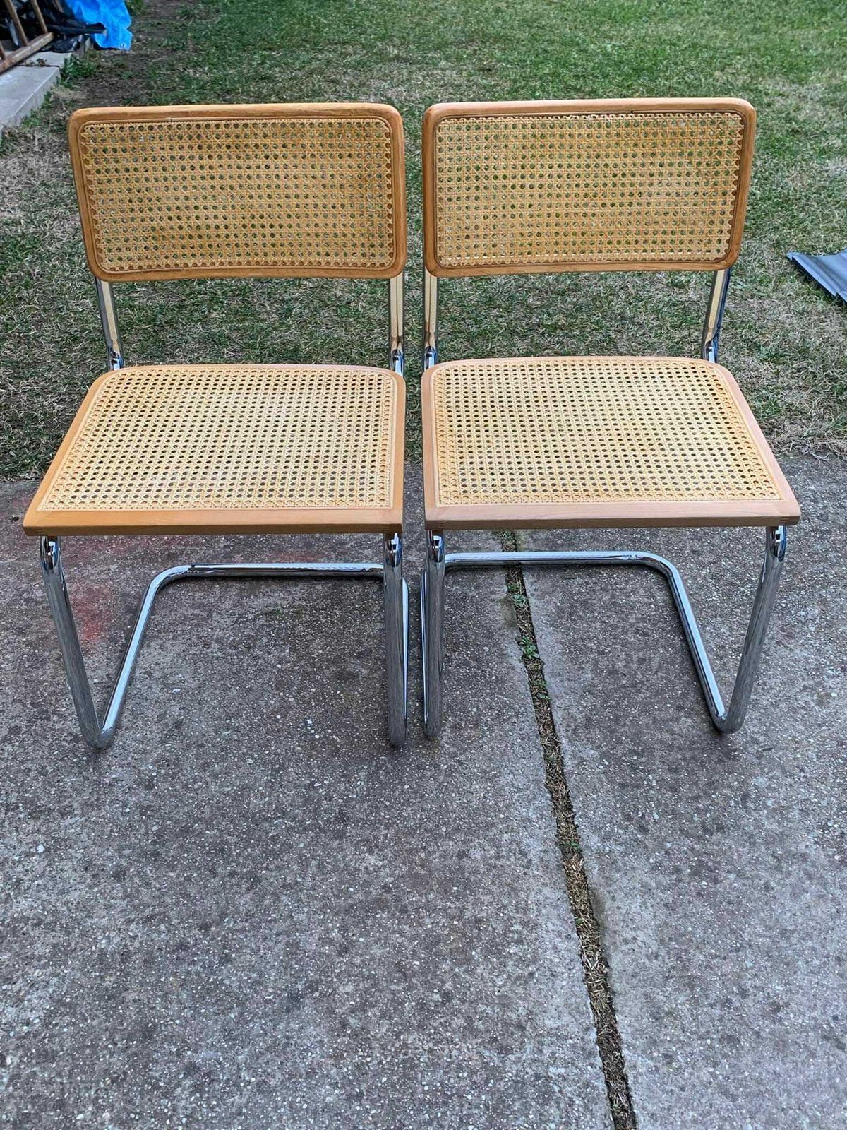 6 Mid Century Modern Italian Marcel Breuer B32 Cesca Chairs photo vintage