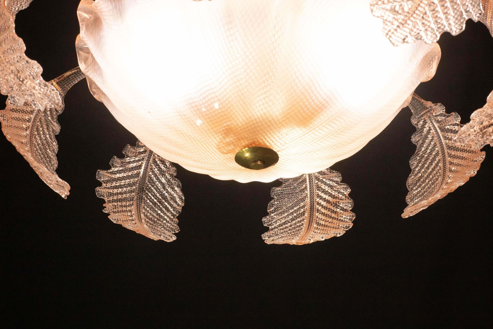 Pink Art Decò Barovier E Toso "Fountain" Pendant Light, Murano Glass, 1940s photo buy