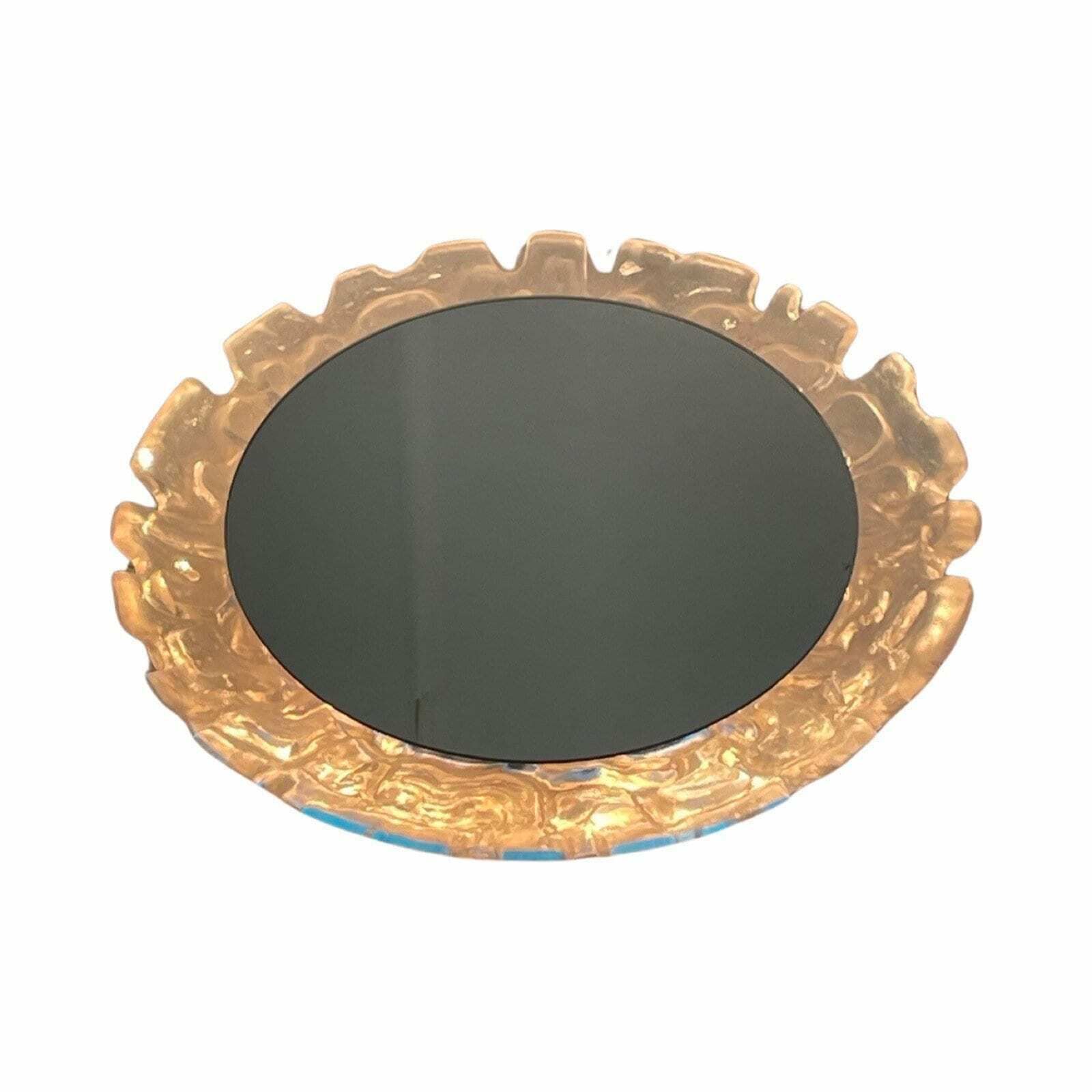 Egon Hillebrand   German Made Space Age Design Mirror With Backlighting   Large Model In Great Condition   Pressed Glass photo furniture